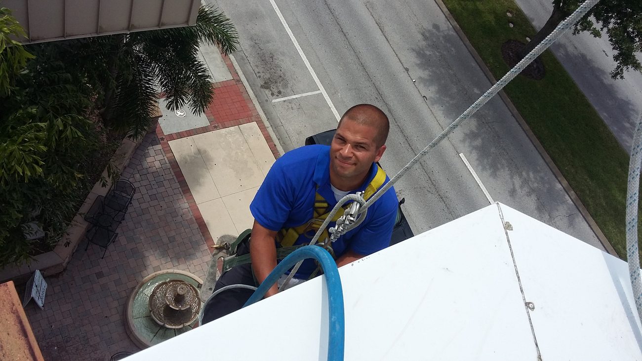 Andy of SqueegeeCo on the job in Central Florida